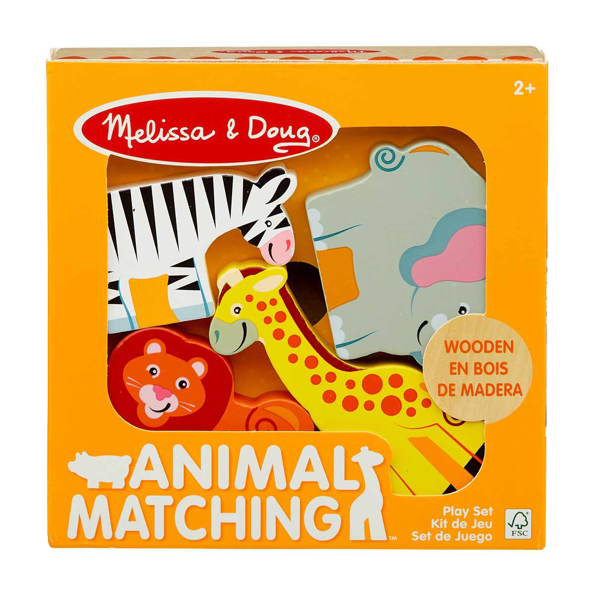 Melissa & Doug Holiday Safari Wooden Animal Matching Play Set, 4 Pieces
