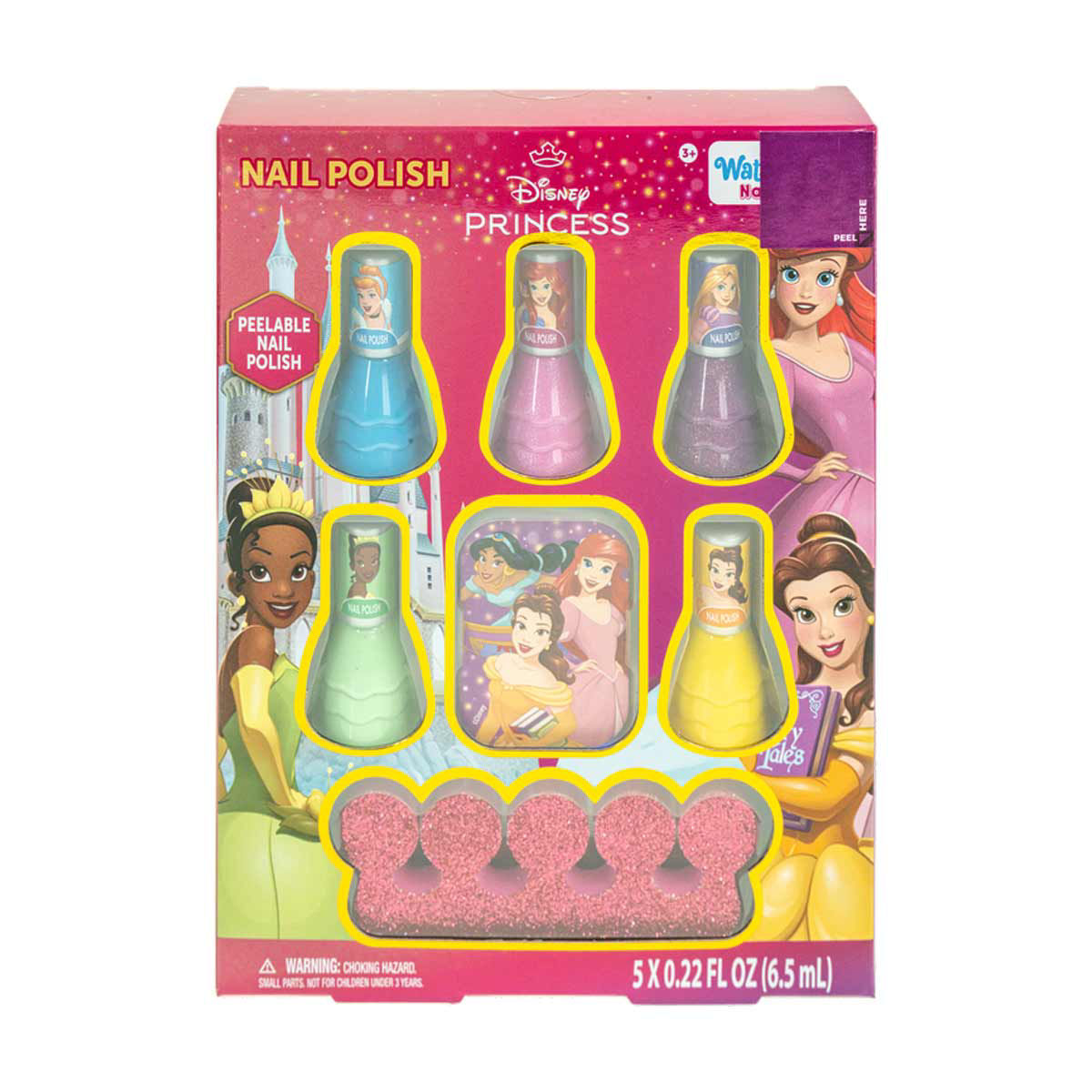 Disney Princess Peelable Nail Polish Set, 0.22 fl oz Each, 5 ct