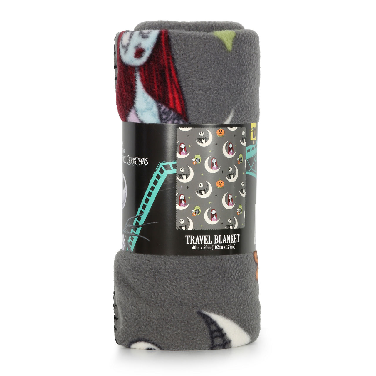 Disney Tim Burton's The Nightmare Before Christmas Travel Blanket, Jack & Sally, 40 x 50 in