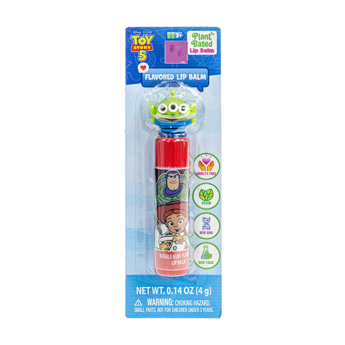 Disney Pixar Toy Story Bubble Gum Flavored Lip Balm with Topper, 0.14 oz