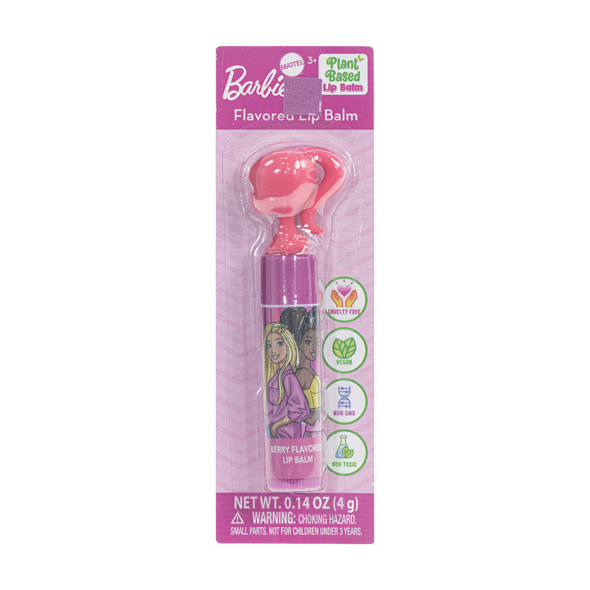 Barbie Berry Flavored Lip Balm with Topper, 0.14 oz