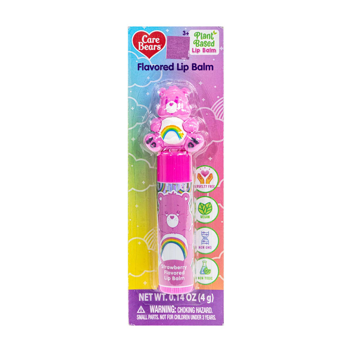 Care Bears Strawberry Flavored Lip Balm with Topper, 0.14 oz