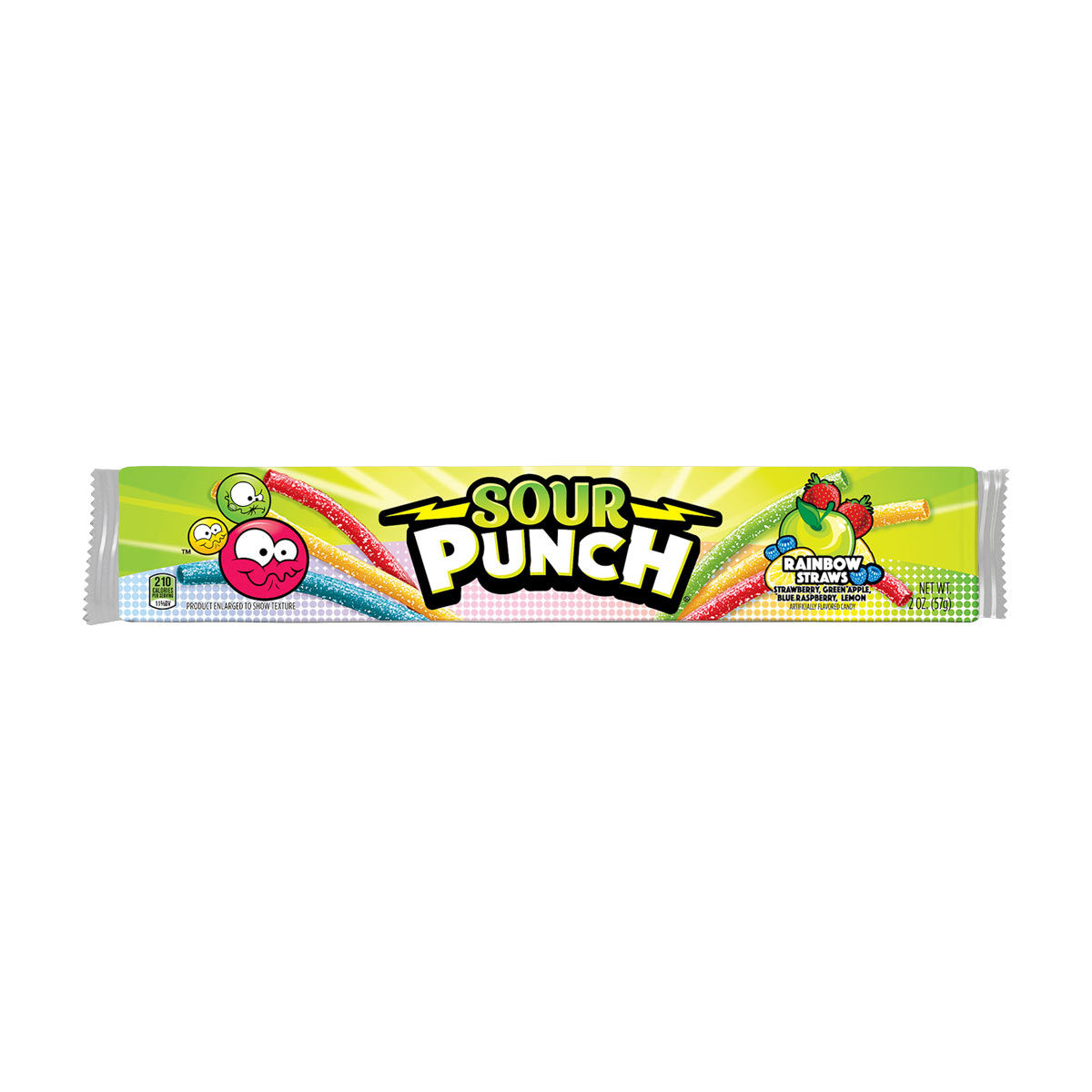 Sour Punch Rainbow Straws Candy, 2 oz