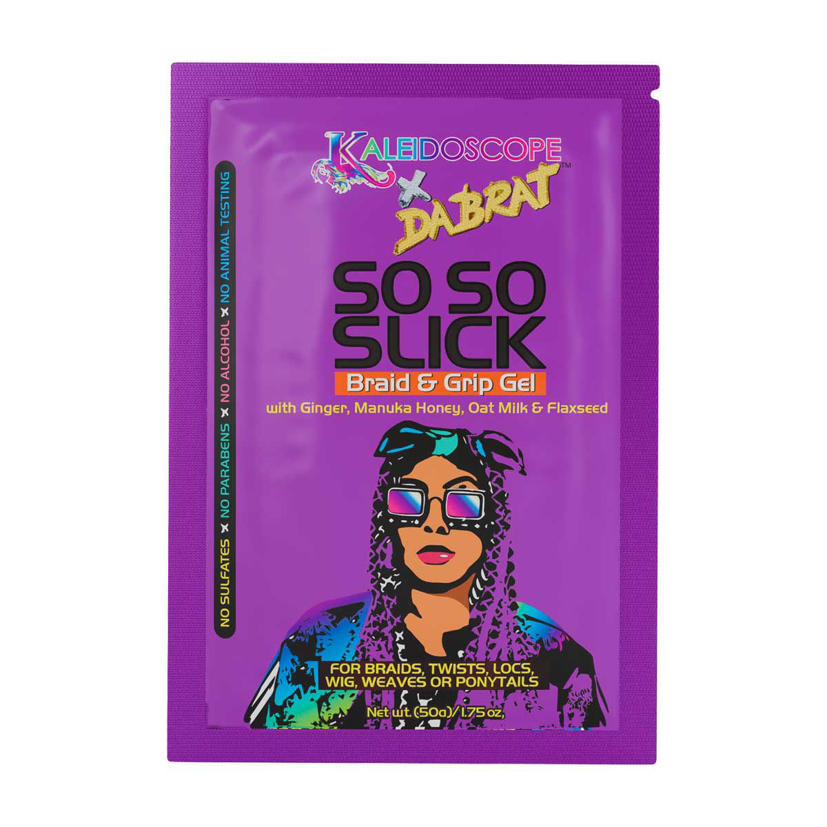 Kaleidoscope x Da Brat So So Slick Braid & Grip Gel with Ginger, Manuka Honey, Oat Milk & Flaxseed, 1.75 oz
