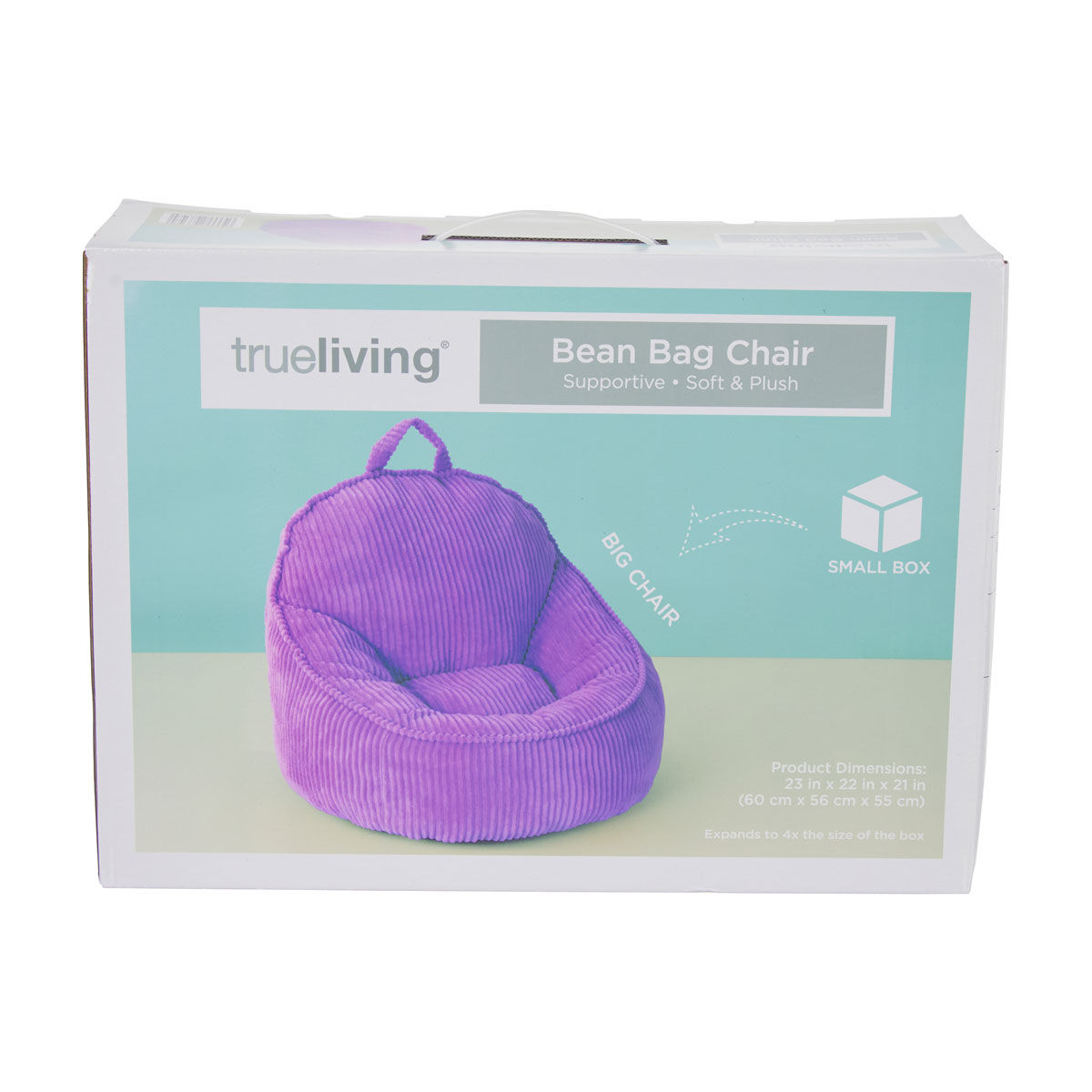 True Living Kid's Purple Corduroy Bean Bag Chair