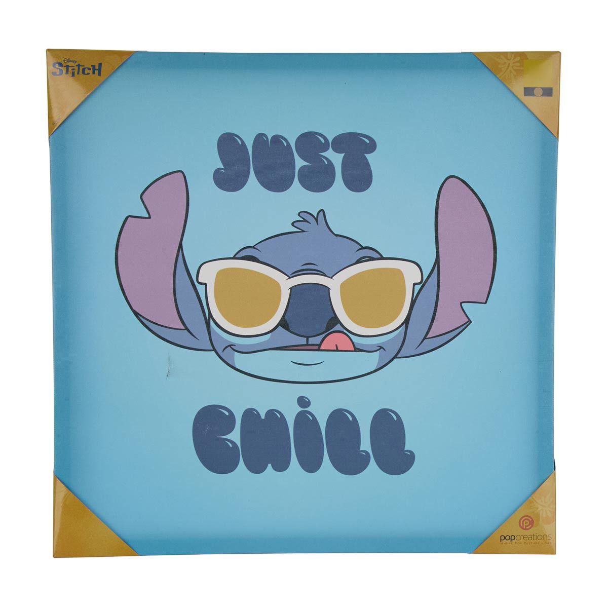 Disney-Stitch-Just-Chill-Canvas-Wall-Art,-16x16-in