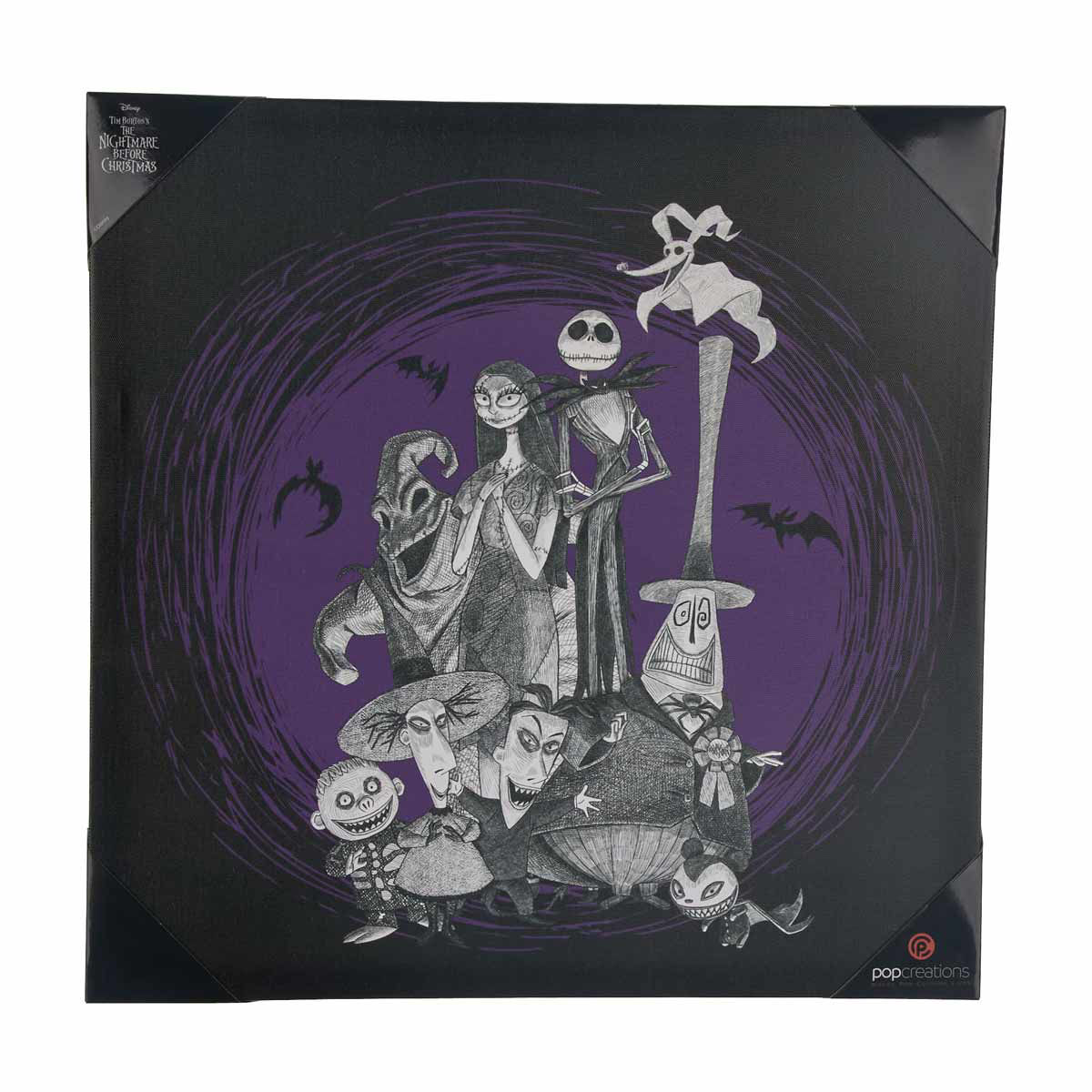 Halloween Disney Nightmare Before Christmas Canvas Wall Art, 16x16 in