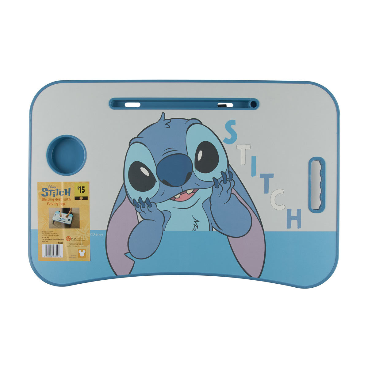 Disney Stitch Blue & Gray Lap Desk with Folding Legs