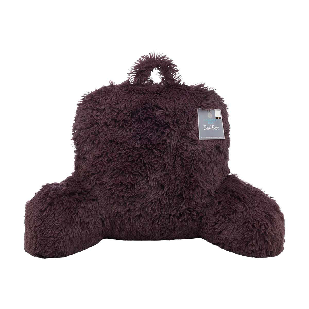 Comfort Bay Faux Fur Bed Raisin Backrest Pillow
