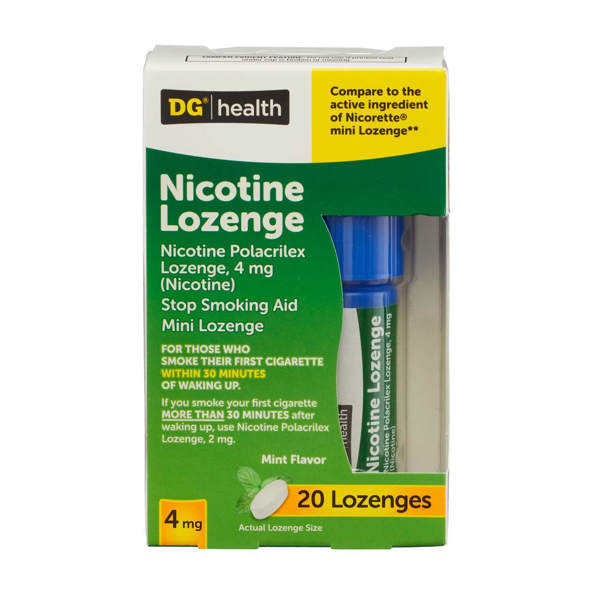 DG Health Nicotine Mini Lozenge Mint Flavor, 20 ct