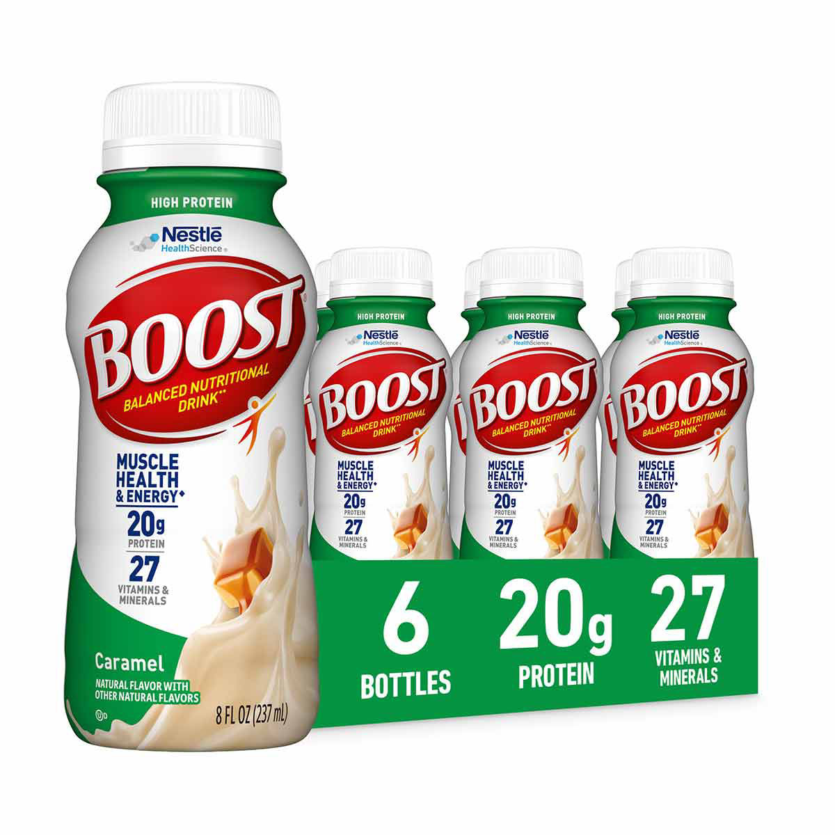 Boost High Protein Caramel Nutritional Drink, 8 fl oz, 6 pk