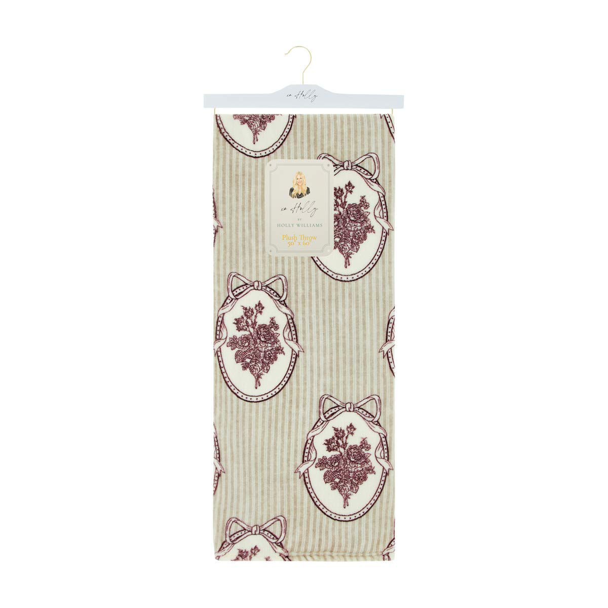 XO Holly by Holly Williams Fall Oval Floral Wreaths Print Plush Throw, 50x60 in