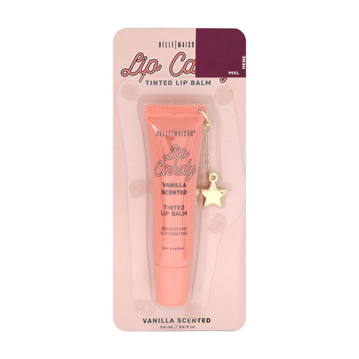 Belle Maison Vanilla Scented Tinted Lip Balm with Charm, 0.41 fl oz