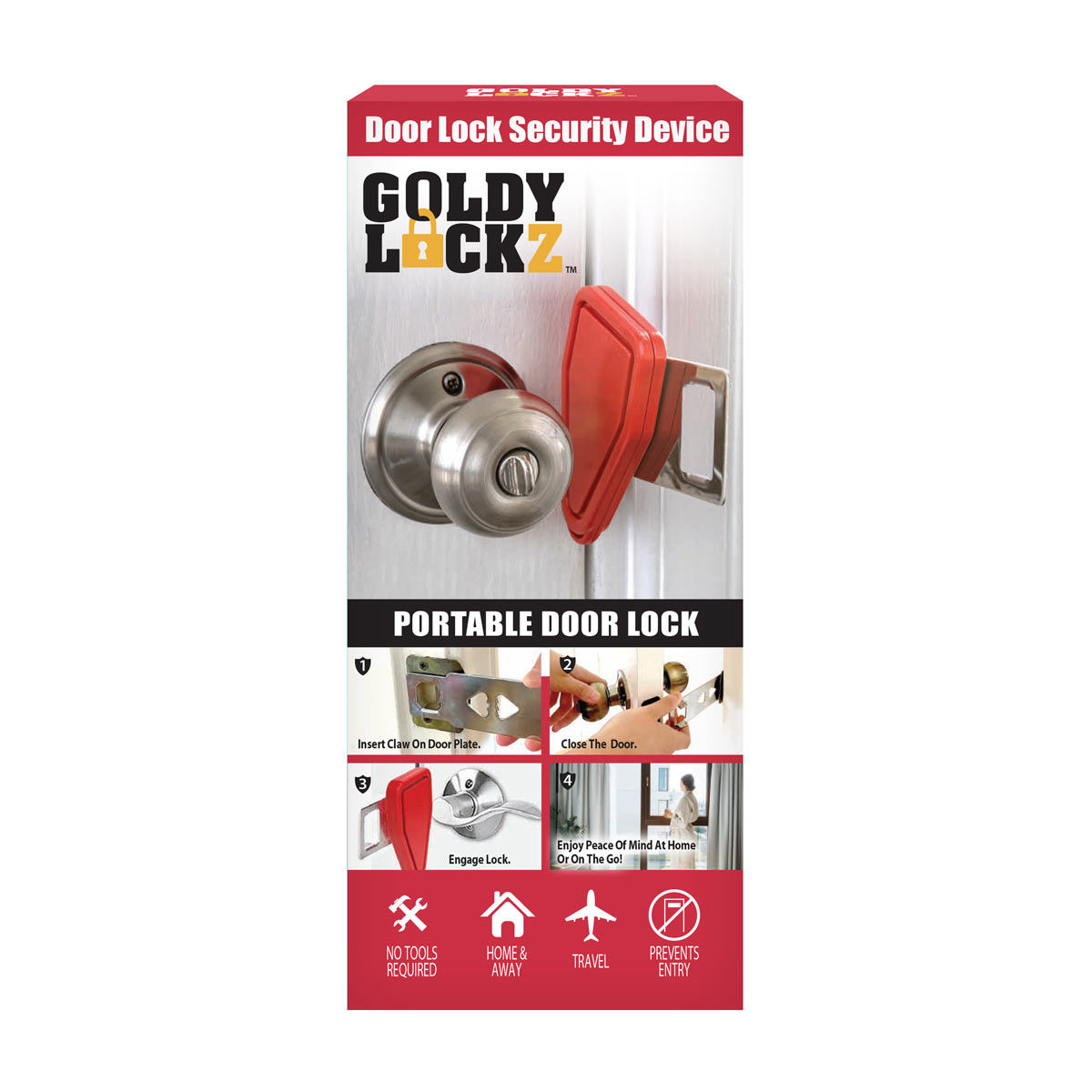 Goldy Lockz Portable Door Lock Security Device
