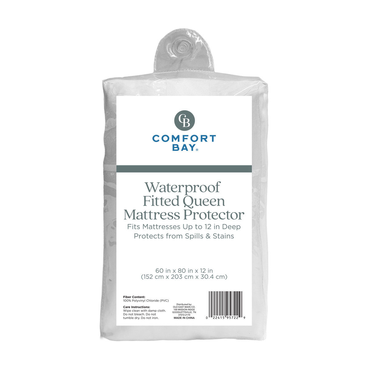 Comfort Bay Waterproof Fitted Queen Vinyl Mattress Protector