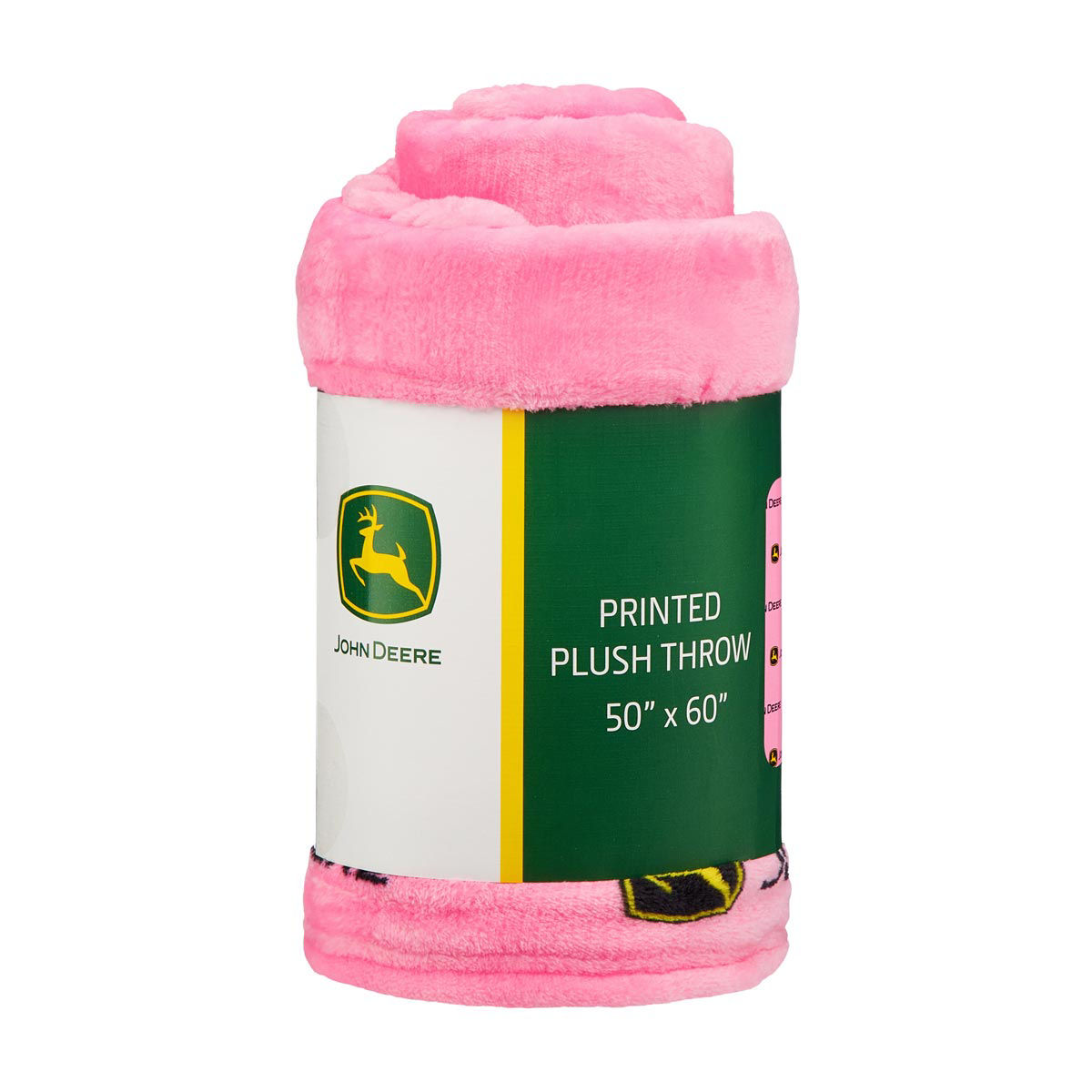 John Deere Pink Printed Plush Throw, 50x60 in