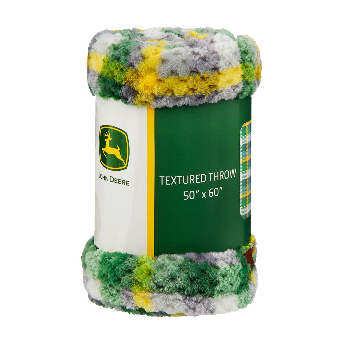 John Deere Plaid Textured Throw, 50x60 in