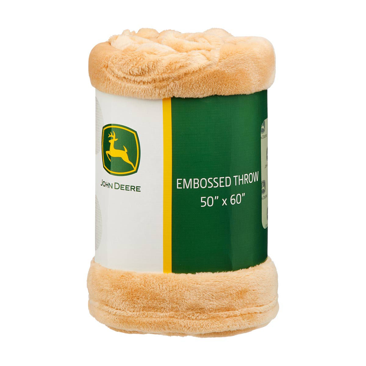 John Deere Taupe Embossed Throw, 50x60 in