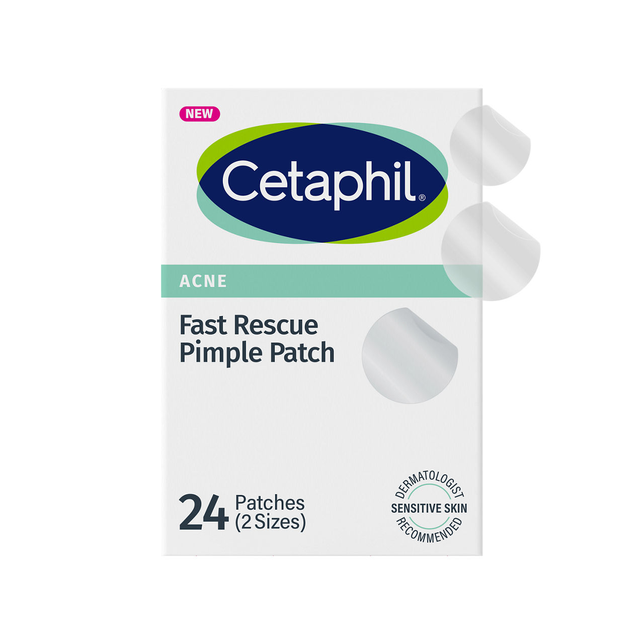 Cetaphil Acne Patches, Pimple Patches for Sensitive Skin, Formulated with Salicylic Acid, CICA, and Heartleaf Extract for Emerging Pimples, Visible Results in 6 Hours, 24 Count, Dermatologist Recommended Brand
