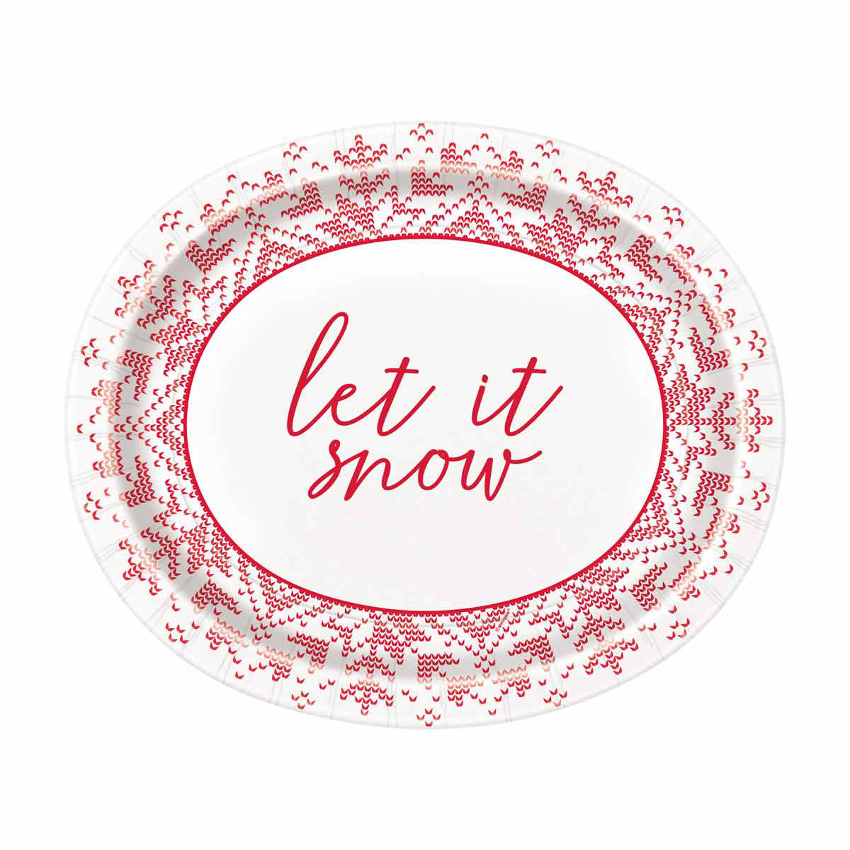 Hello Winter "Let it Snow" Oval Plates 8ct