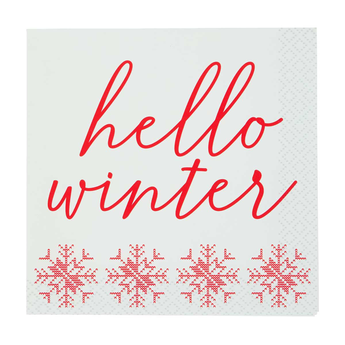 Hello Winter Snowflakes Beverage Napkins 16ct