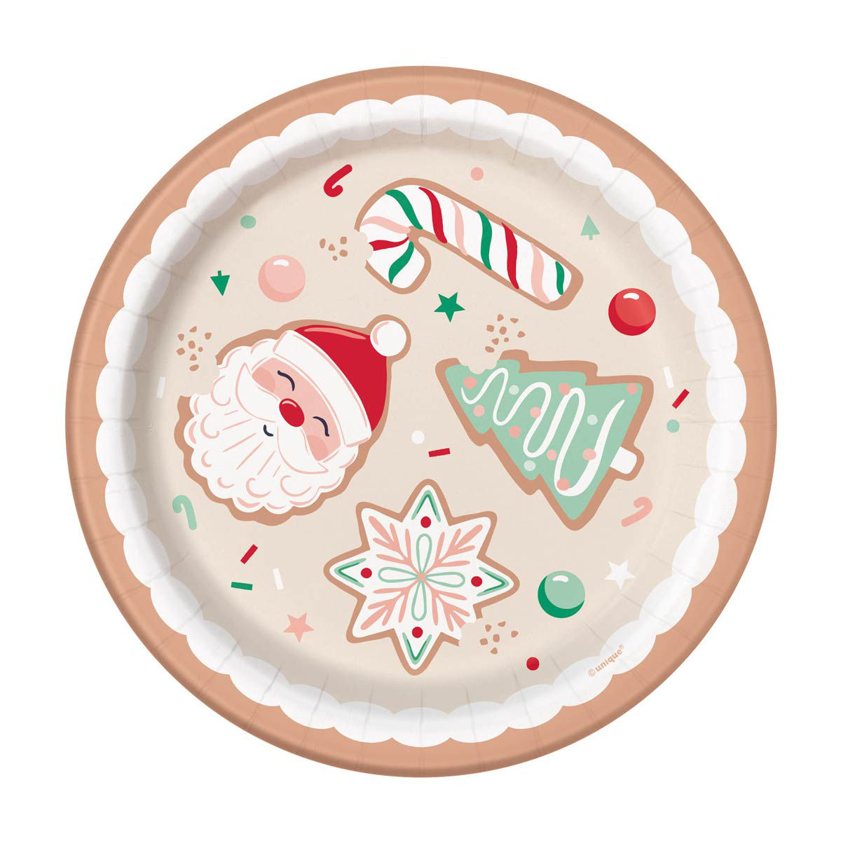 Christmas Iced Cookie 7 in Paper Plates, 8 ct