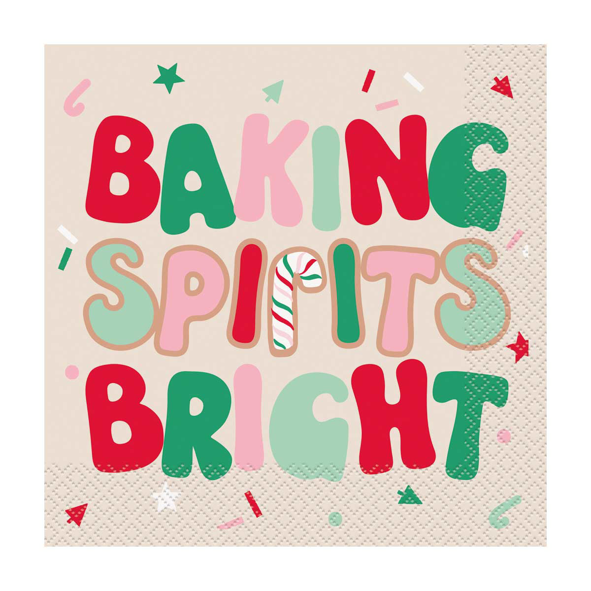 Christmas 'Baking Spirits Bright' Lunch Napkins, 6.5x6.5 in, 16 ct