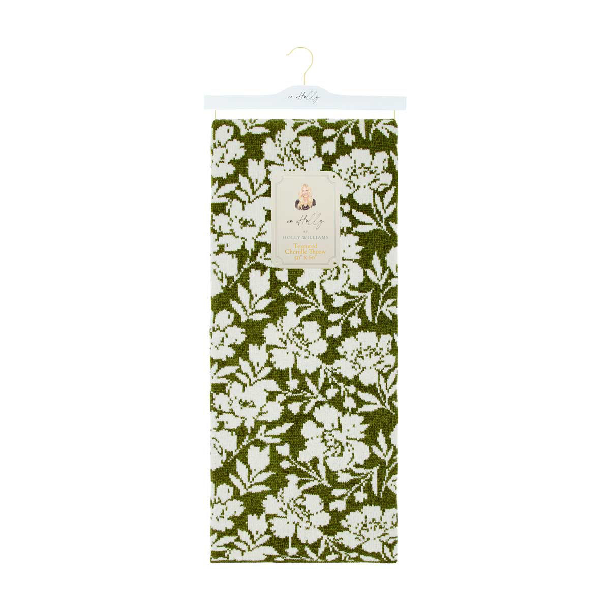 XO Holly by Holly Williams Fall Green Textured Chenille Throw, 50x60 in