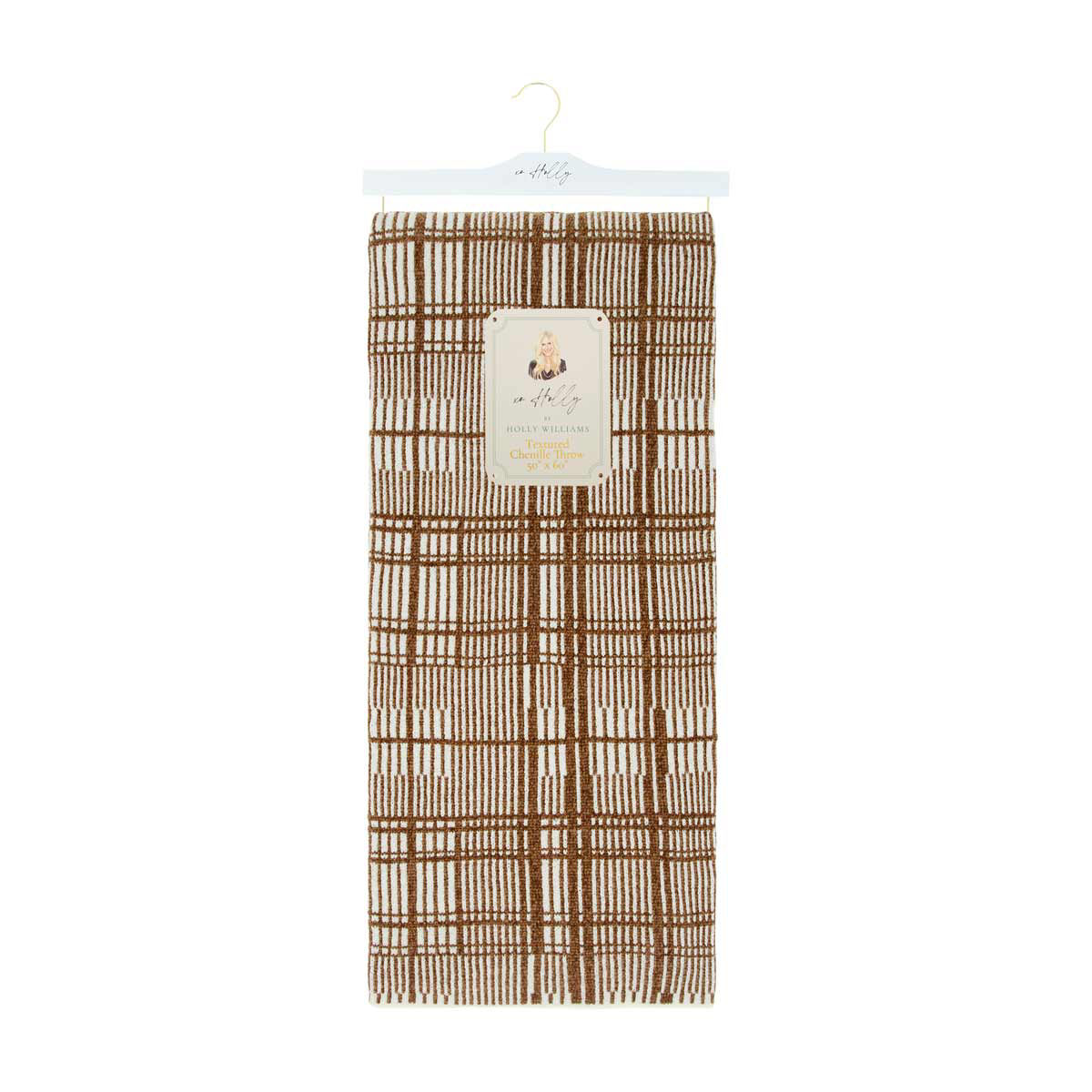XO Holly by Holly Williams Fall Taupe Textured Chenille Throw, 50x60 in