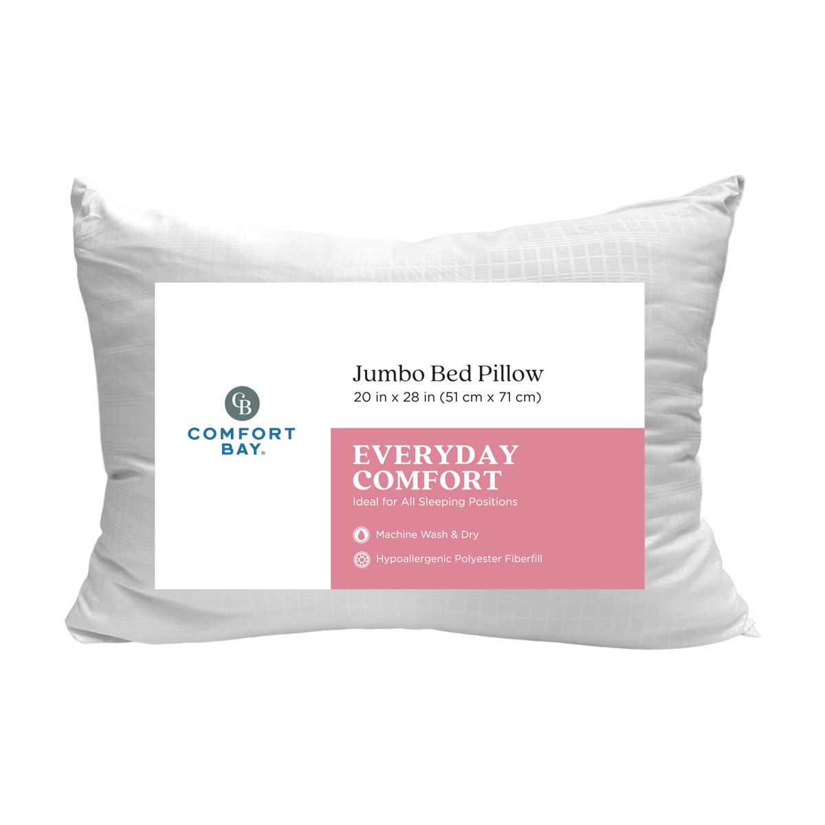 Comfort Bay Everyday Comfort Jumbo Bed Pillow