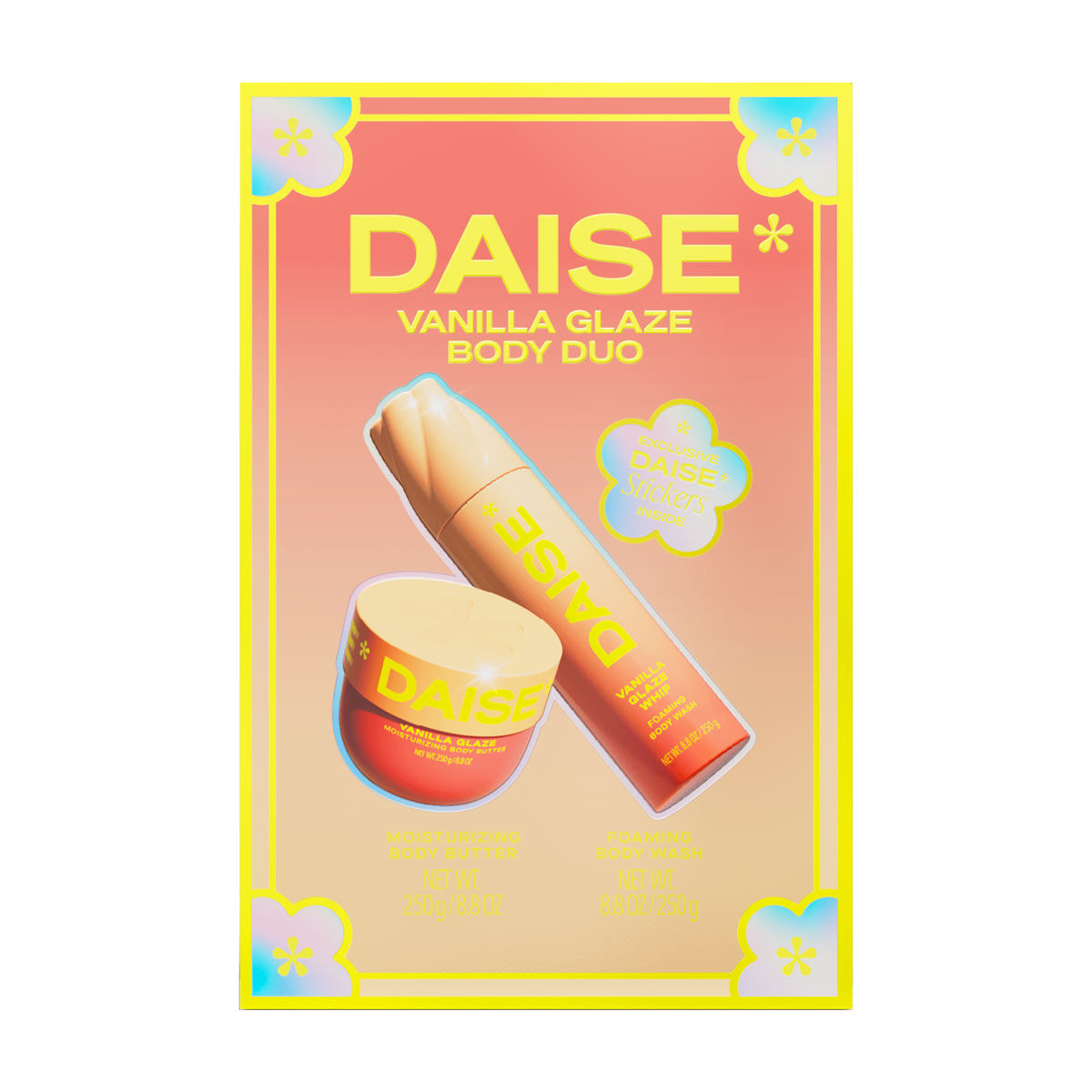 Daise-Vanilla-Glaze-Moisturizing-Body-Butter-&-Foaming-Body-Wash-Duo,-8.8-oz