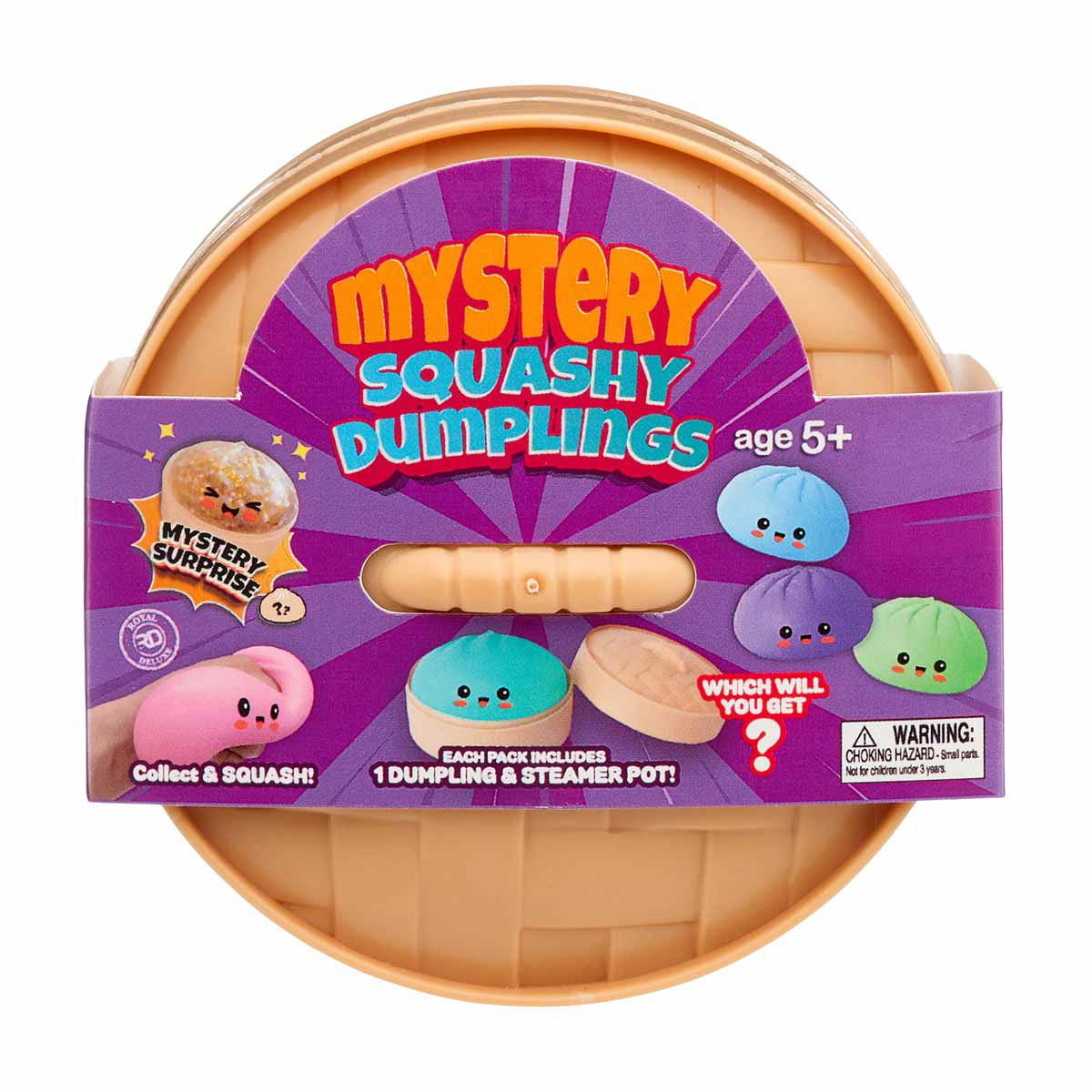 Mystery-Squashy-Dumplings-Shaped-Stress-Toy,-6-Assorted-Colors