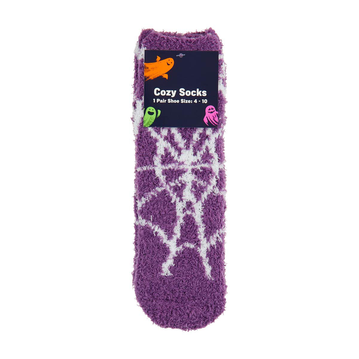 Halloween Ladies' Cozy Web Print Purple Socks