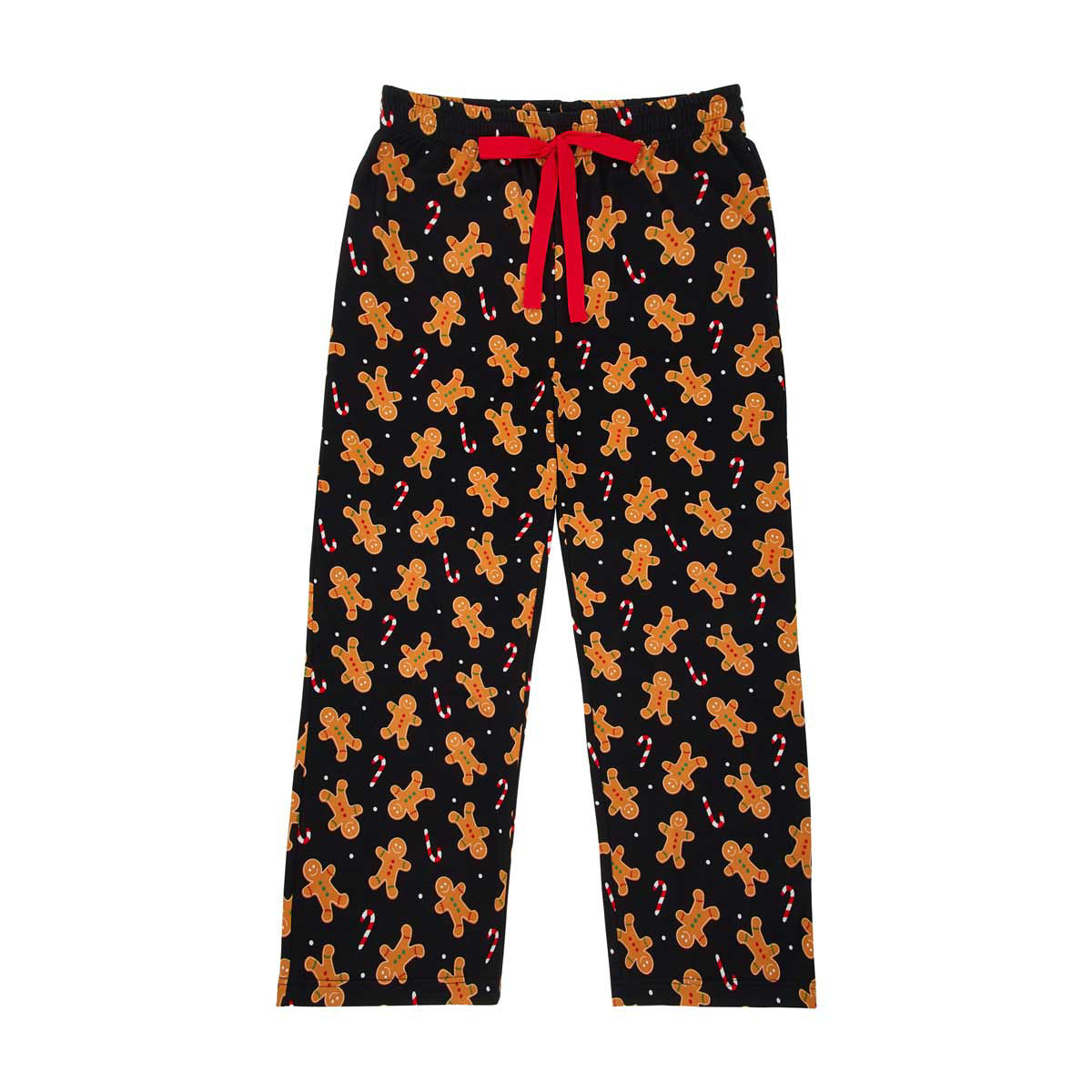 Christmas Women's Black Gingerbread Print Pajama Pants, Medium