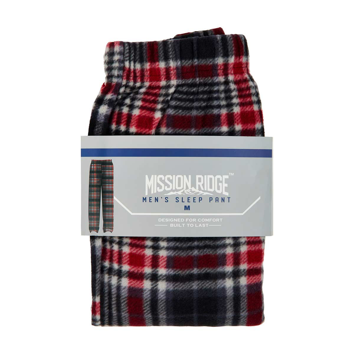 Mission Ridge Men's Red Plaid Sleep Pant, Medium