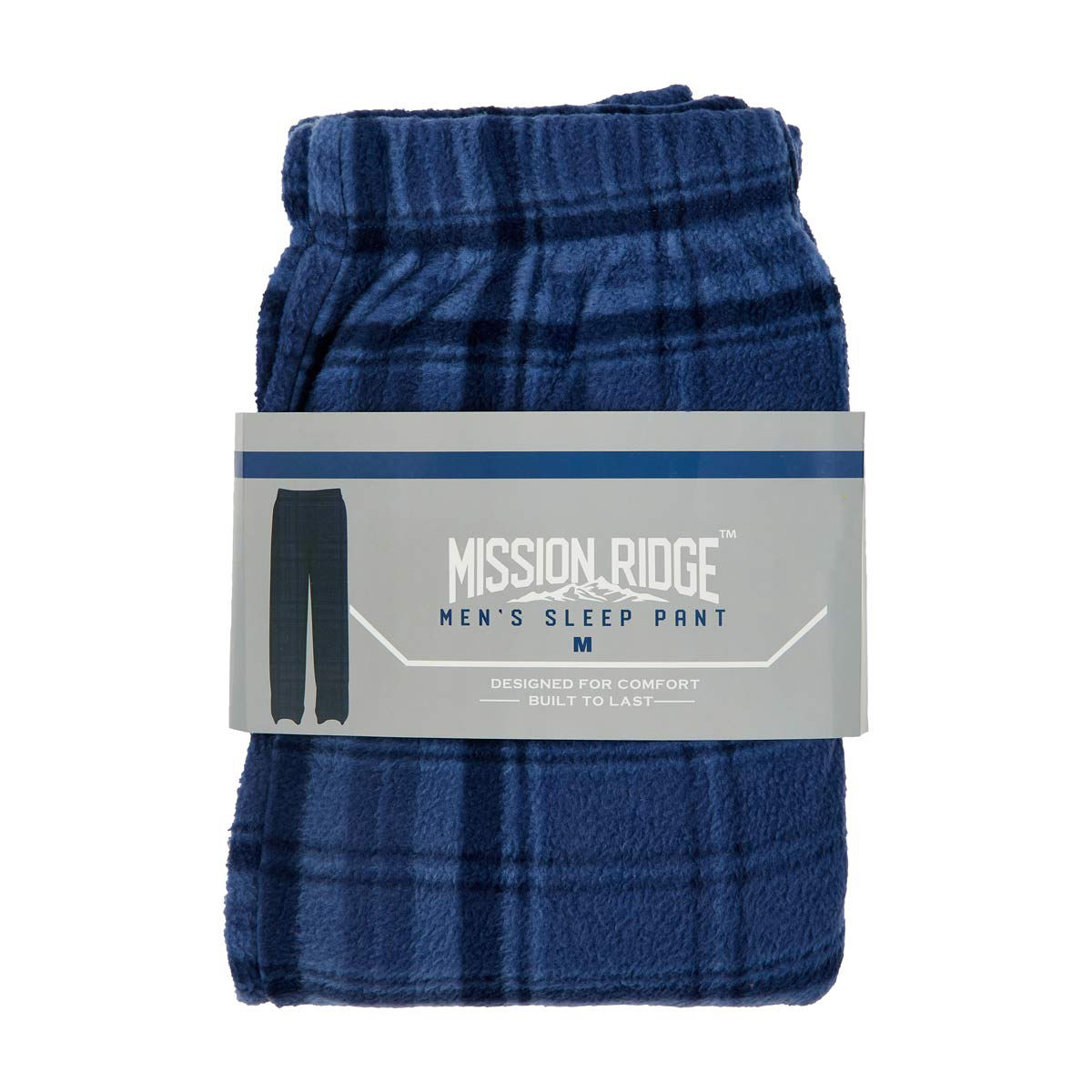 Mission Ridge Men's Navy Plaid Sleep Pant, Medium