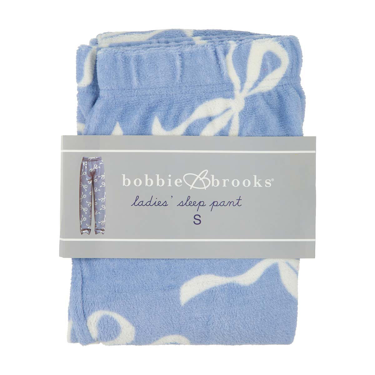 Bobbie Brooks Women's Blue 'Bow' Print Sleep Pant, Small