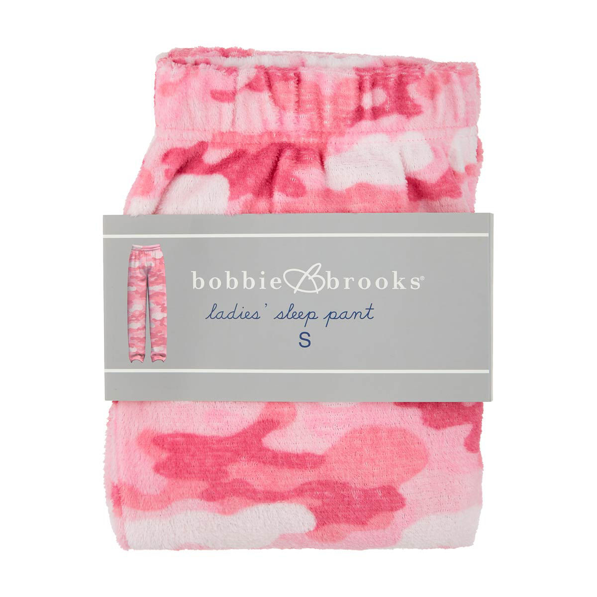 Bobbie Brooks Women's Pink Camo Print Sleep Pant, Small