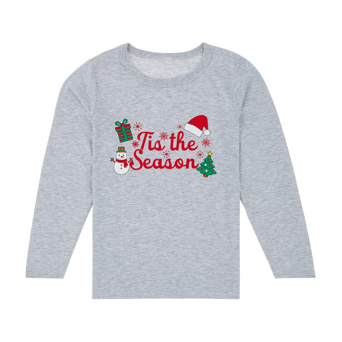 Christmas Kids' 'Tis the Season' Print Long Sleeve Shirt & Pants Pajama Set, Small
