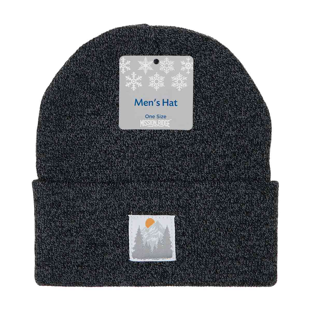 Mission Ridge Men's Gray Marled Cuffed Beanie, One Size