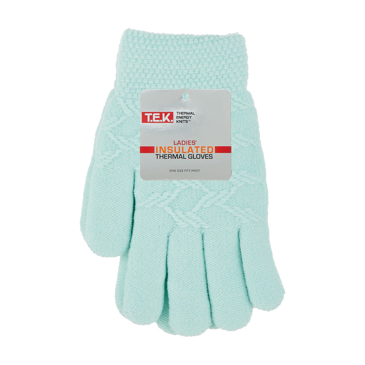T.E.K. Women's Mint Cable Knit Insulated Thermal Gloves, One Size
