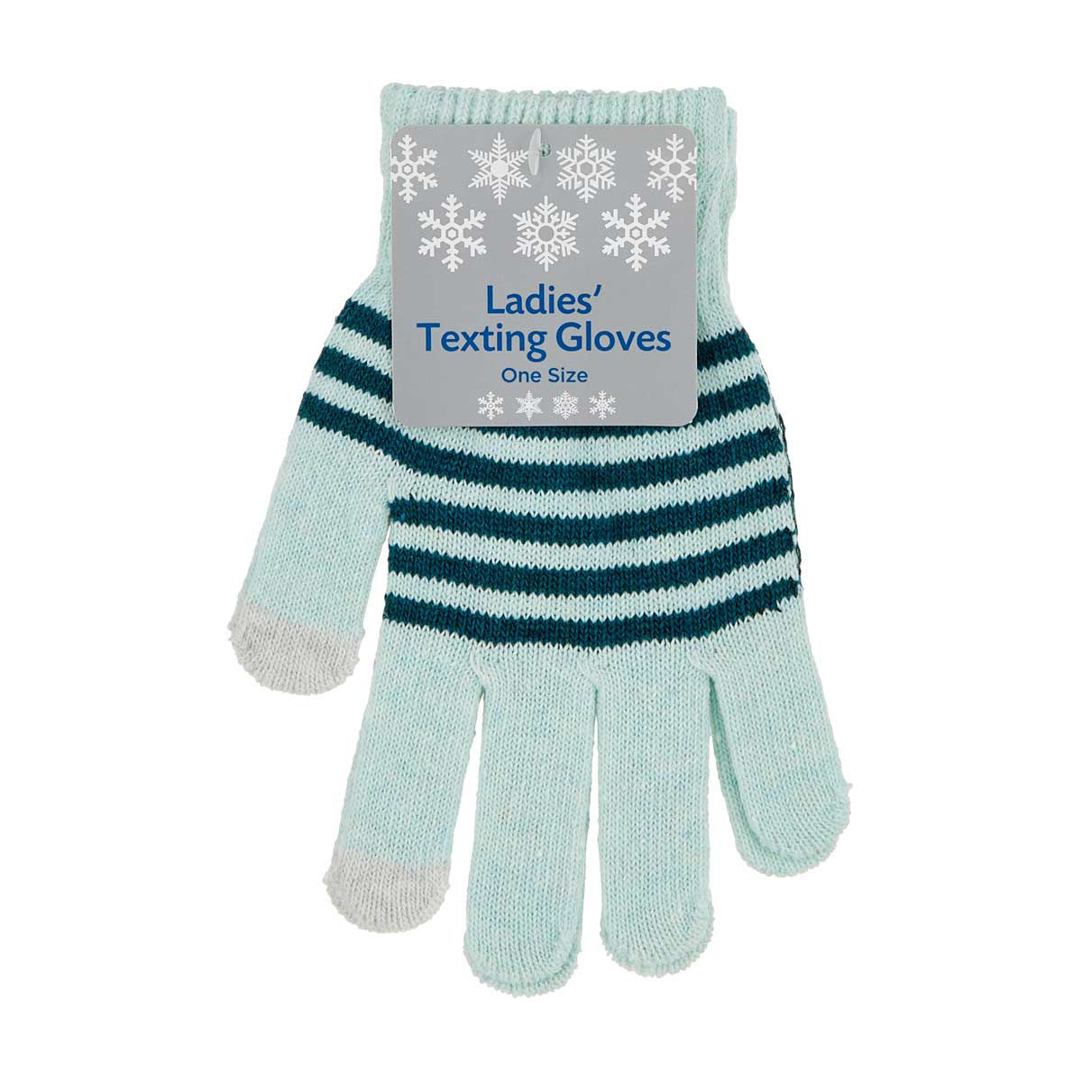 Women's Seafoam & Teal Striped Texting Gloves, One Size