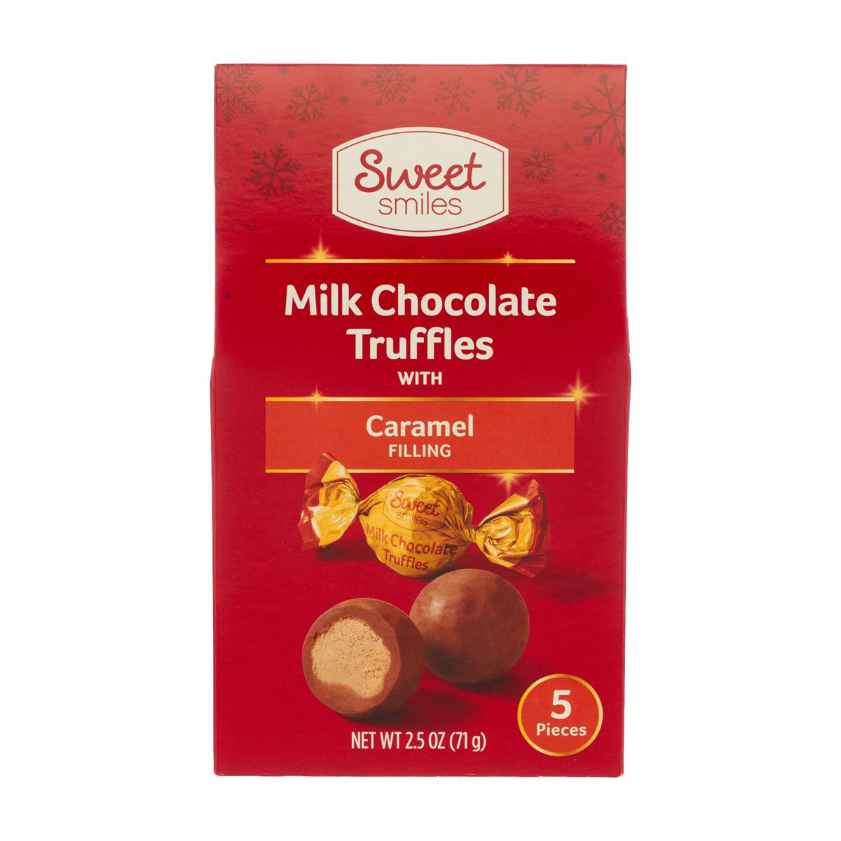 Sweet Smiles Milk Chocolate Truffles with Caramel Filling, 2.5 oz, 5 ct