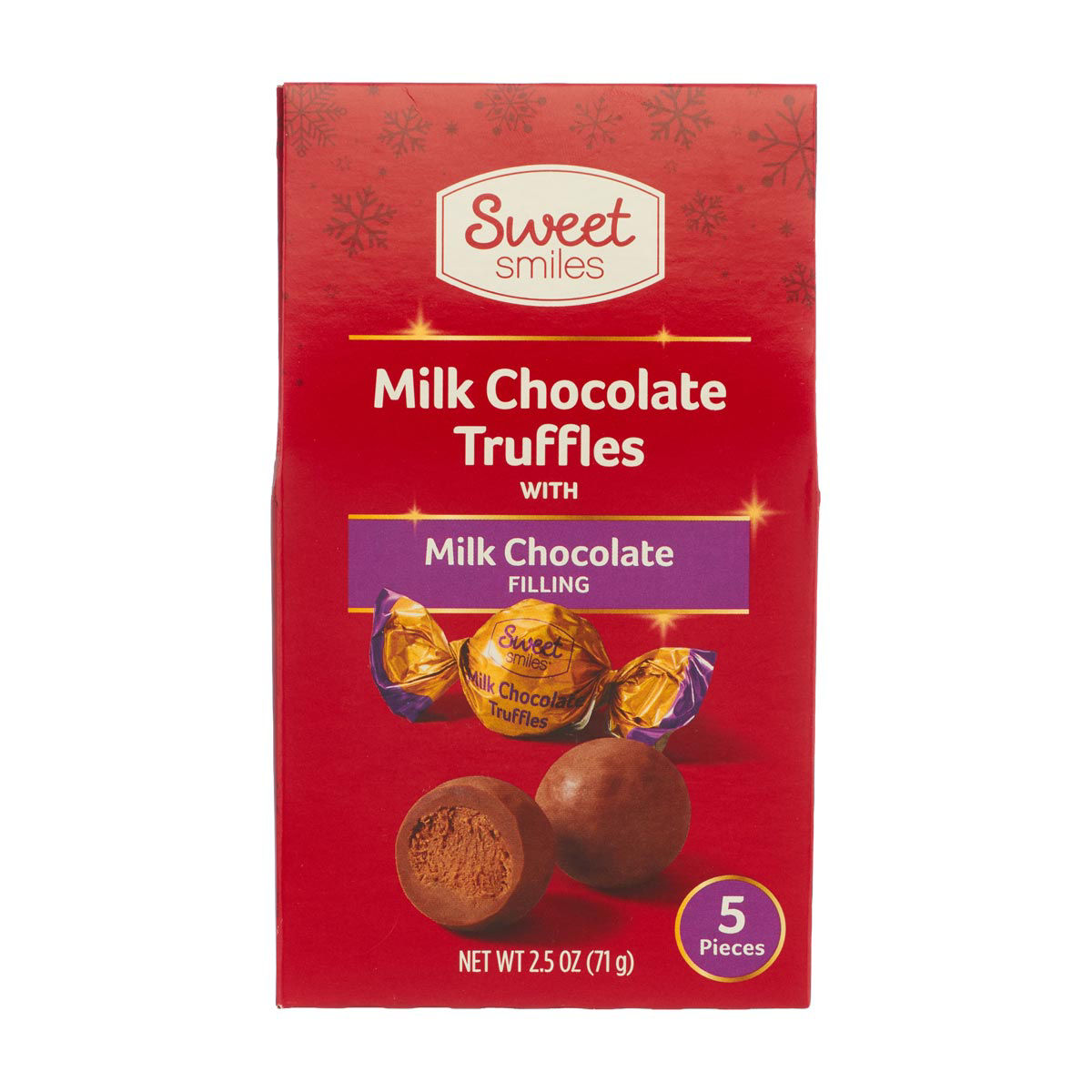 Sweet Smiles Milk Chocolate Truffles with Milk Chocolate Filling, 2.5 oz, 5 ct