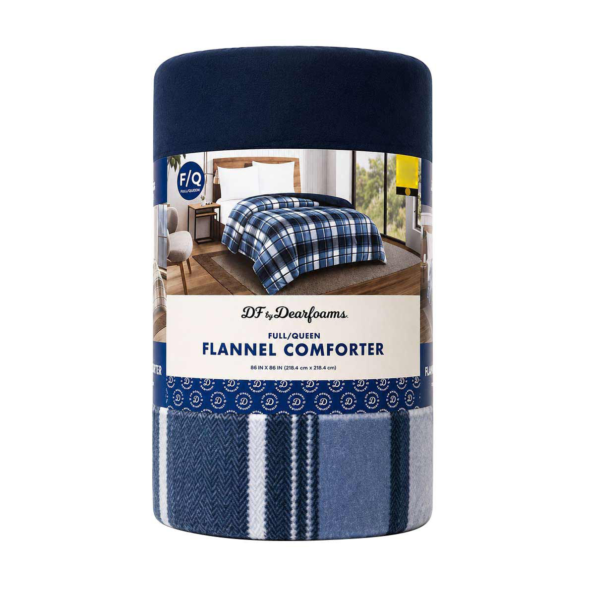 DF by Dearfoams Full/Queen Flannel Comforter, 86x86 in, 2 Assorted Colors