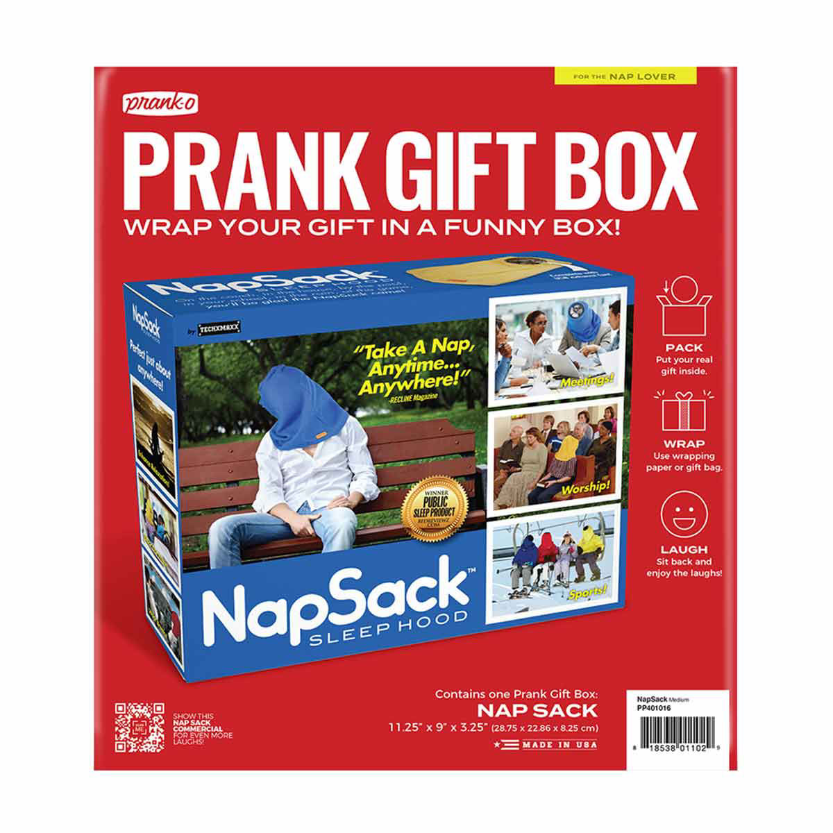 Prank-O Nap Sack Sleep Hood Prank Gift Box