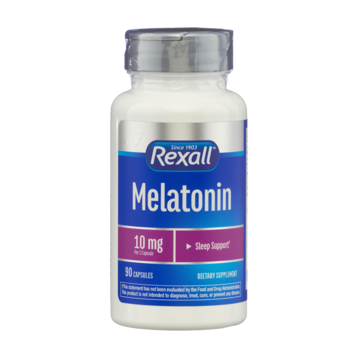 Rexall Melatonin 10 mg Sleep Support Capsules, 90 ct