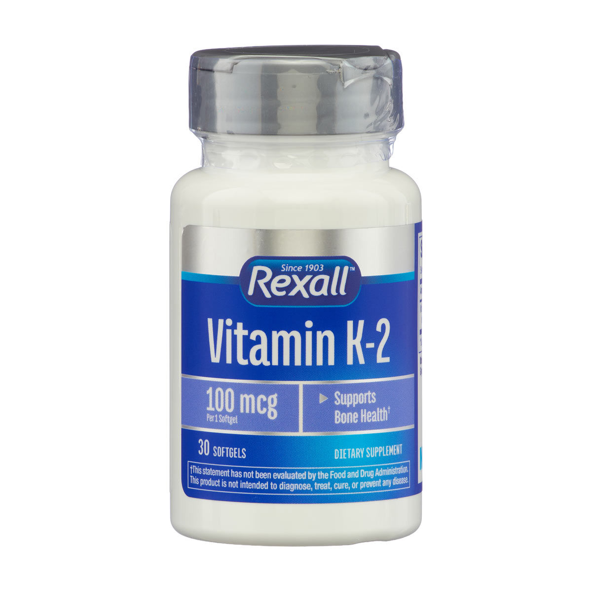 Rexall Vitamin K-2 100 mcg Softgels, 30 ct