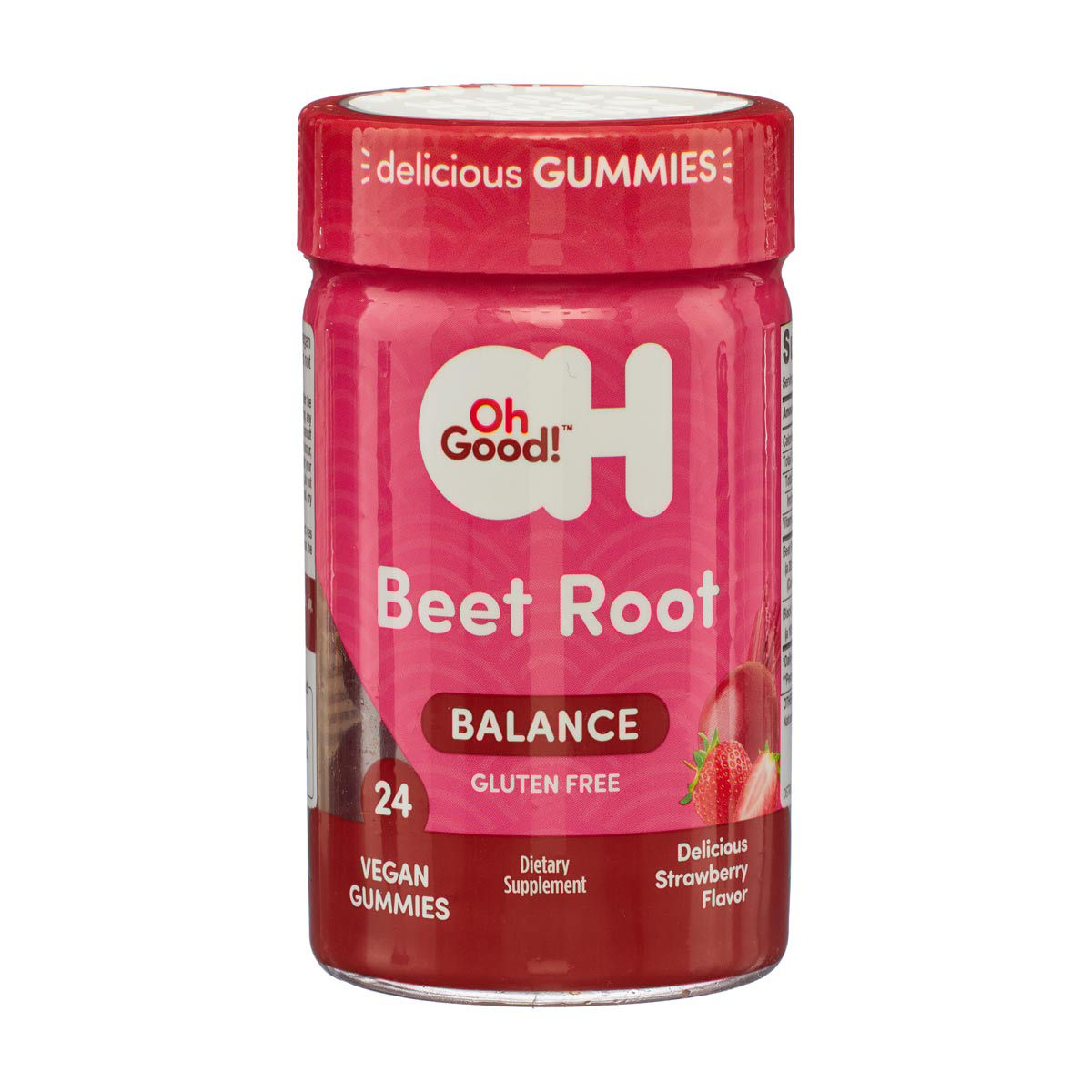 Oh Good! Beet Root Balance Strawberry Flavor Vegan Gummies, 24 ct