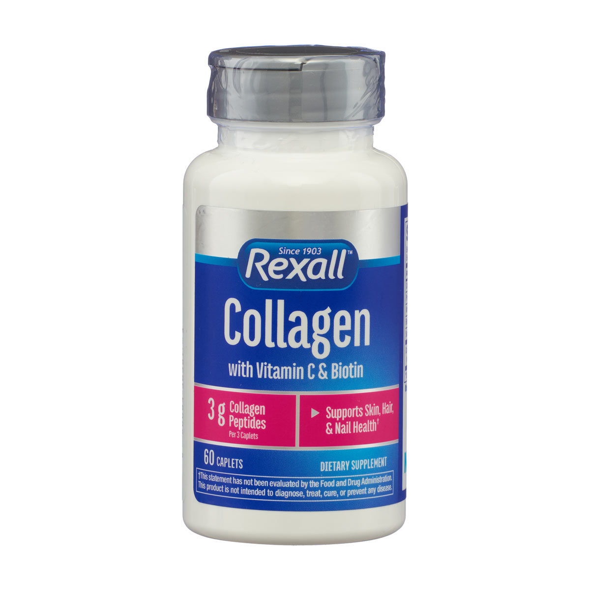 Rexall Collagen with Vitamin C & Biotin Caplets, 60 ct